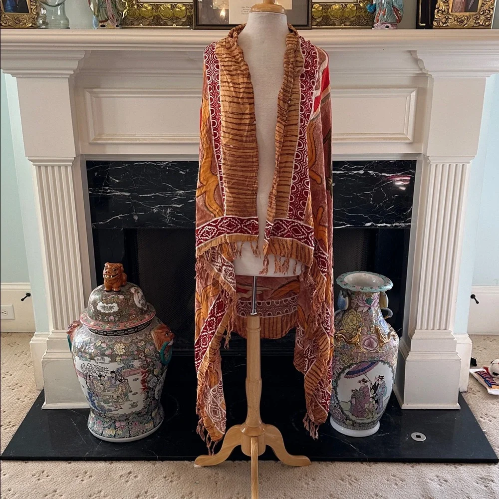 Bohemian Red, Gold & Brown “Aquarius” Pareo - Picture 4 of 5